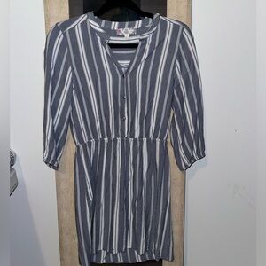 Denim blue stripped dress, long sleeve